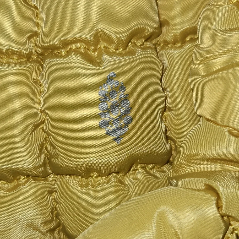 FP Movement Dandelion Yellow Quilted Carryall Tote Shoulder Bag Free People Gold
